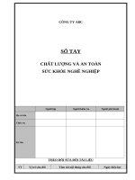 Mẫu sổ tay chất lượng và an toàn sức khoẻ nghề nghiệp iso 9001 và iso 45001