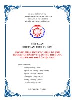 Phân tích các nhân tố ảnh hưởng tới hành vi tuân thủ thuế của người nộp thuế ở việt nam