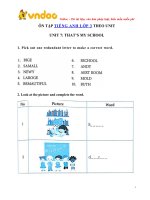 Bai tap tu vung tieng anh lop 3 unit 7 that s my school