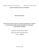 Luận án cấu trúc mặt đứng đa lớp nhà phố thích ứng với điều kiện khí hậu thành phố hồ chí minh ứng dụng phương pháp tham sốtt