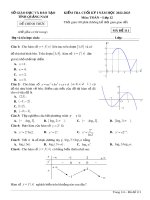 Đề kiểm tra học kì 1 môn Toán lớp 12 năm 2022-2023 - Sở GD&ĐT Quảng Nam (Mã đề 111)