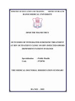 Luận án kết quả lồng ghép điều trị bằng suboxone tại cơ sở điều trị hiv ngoại trö trên người bệnh hiv nghiện các chất ma töy dạng thuốc phiện ở hà nội tt