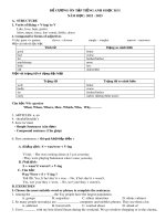 Đề cương ôn tập học kì 1 môn Tiếng Anh lớp 8 năm 2022-2023 - Trường THCS Hòa Trung