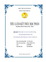 Tiểu luận khái niệm và vai trò của thị trường  nêu giải pháp để phát triển thị trường tiêu thụ nông sản ở nước ta hiện nay