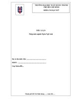 Tiểu luận nhập môn ngành ngôn ngữ anh điểm mạnh yếu  thuận lợi khó khăn khi học ngành ngôn ngữ anh  kế hoạch giải quyết