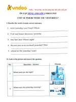 Bai tap ngu phap tieng anh lop 4 unit 10 where were you yesterday