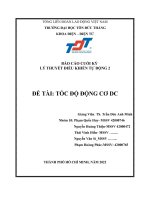 Báo cáo cuối kỳ lý thuyết điều khiển tự động 2 đề tài tốc độ động cơ dc