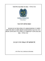 Đánh giá sự hài lòng của khách hàng cá nhân đối với chất lượng dịch vụ bán hàng tại các cửa hàng xăng dầu của công ty tnhh mtv xăng dầu bà rịa   vũng tàu