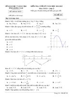 Đề kiểm tra học kì 1 môn Toán lớp 12 năm 2022-2023 - Sở GD&ĐT Quảng Nam (Mã đề 110)