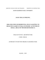 Luận án tổ chức không gian ở thích ứng với hoạt động kinh tế nông nghiệp công nghệ cao khu vực nông thôn vùng đồng bằng sông hồngt