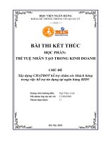 Xây dựng chatbot hỗ trợ chăm sóc khách hàng trong việc hỗ trợ tín dụng tại ngân hàng bidv