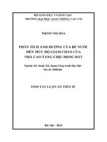 Luận án phân tích ảnh hưởng của bể nước đến mức độ giảm chấn của nhà cao tầng chịu động đất tt