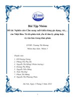 Nghiên cứu cẩm nang xuất khẩu hàng gia dụng, vải,…vào nhật bản  từ đó phân tích yếu tố tâm lý, pháp luật, và văn hóa trong đàm phán