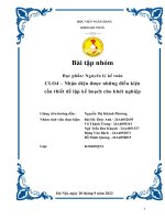 Bài tập nhóm nguyên lý kế toán clo4 – nhận diện được những điều kiện cần thiết để lập kế hoạch cho khởi nghiệp