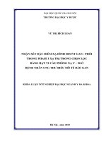 Nhận xét đặc điểm xạ hình shunt gan – phổi trong phase i xạ trị trong chọn lọc bằng hạt vi cầu phóng xạ y 90 ở bệnh nhân ung thư biểu mô tế bào gan