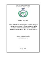 Nhận xét chỉ số abi và một số yếu tố liên quan đến bệnh động mạch chi dưới ở bệnh nhân đtđ type 2 tại khoa nội tiết – đái tháo đường, bệnh viện bạch mai năm 2021