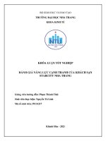 Khóa luận tốt nghiệp  đánh giá năng lực cạnh tranh của khách sạn starcity nha trang