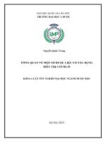 Tổng quan một số dược liệu có tác dụng điều trị covid 19