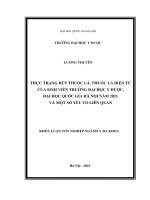Thực trạng hút thuốc lá, thuốc lá điện tử của sinh viên trường đại học y dược, đại học quốc gia hà nội năm 2021 và một số yếu tố liên quan
