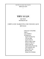 Chiến lược marketing du lịch cho sản phẩm du lịch tour 4 đảo