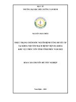 Thực trạng chăm sóc người bệnh tăng huyết áp tại khoa nội tim mạch bệnh viện đa khoa khu vực phúc yên tỉnh vĩnh phúc năm 2022