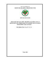 NHẬN XÉT KẾT QUẢ ĐIỀU TRỊ RỐI LOẠN ĐÔNG MÁU Ở  BỆNH NHÂN SỐC NHIỄM KHUẨN TẠI BỆNH VIỆN