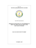 Đánh giá sự hài lòng của người bệnh tại khoa mắt bệnh viện đa khoa tỉnh bắc giang năm 2022