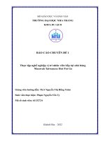 Báo cáo thực tập nghề nghiệp vị trí nhân viên bếp tại nhà hàng manwah taiwanese hot pot go