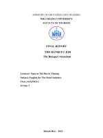 Subject english for the hotel industry