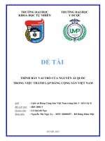 Trình bày vai trò của nguyễn ái quốc trong việc thành lập đảng cộng sản việt nam