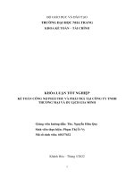 Khóa luận tốt nghiệp kế toán công nợ phải thu và phải trả tại công ty tnhh thương mại và du lịch gia minh