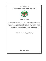 ĐÁNH  GIÁ TỶ LỆ ĐÁI THÁO ĐƯỜNG THAI KỲ VÀ MỘT SỐ YẾU TỐ LIÊN QUAN TẠI BỆNH VIỆN