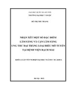 Nhận xét một số đặc điểm lâm sàng và cận lâm sàng ung thư đại tràng loại biểu mô tuyến tại bệnh viện bạch mai