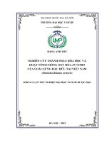 Nghiên cứu thành phần hóa học và hoạt tính chống oxy hóa in vitro của loài gừng đặc hữu tại việt nam (distichochlamys orlowii)