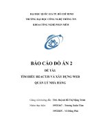 Đồ án tìm hiểu reactjs và xây dựng web quản lý nhà hàng