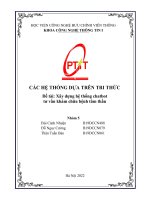 Các hệ thống dựa trên tri thức đề tài xây dựng hệ thống chatbot tư vấn khám chữa bệnh tâm thần