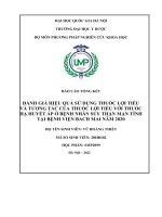 Đánh giá hiệu quả sử dụng thuốc lợi tiểu và tương tác của thuốc lợi tiểu với thuốc hạ huyết áp ở bệnh nhân suy thận mạn tính tại bệnh viện bach mai năm 2020