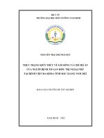 Thực trạng kiến thức về lối sống và chế độ ăn của người bệnh xơ gan điều trị ngoại trú tại bệnh viện đa khoa tỉnh bắc giang năm 2022