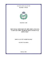 Một số đặc điểm dịch tễ, biểu hiện lâm sàng và kết quả điều trị bệnh nhân covid 19 tại đồng tháp