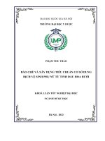 Bào chế và xây dựng tiêu chuẩn cơ sở dung dịch vệ sinh phụ nữ từ tinh dầu hoa bưởi