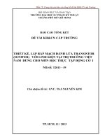Thiết kế, lắp ráp mạch đánh lửa Transistor (Igniter) với linh kiện tại thị trường Việt Nam dùng cho môn học thực tập động cơ I (Đề tài NCKH)
