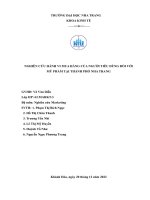 Nghiên cứu hành vi mua hàng của người tiêu dùng đối với mỹ phẩm tại thành phố nha trang