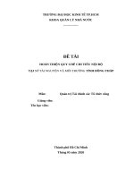 HOÀN THIỆN QUY CHẾ CHI TIÊU NỘI BỘ TẠI SỞ TÀI NGUYÊN VÀ MÔI TRƯỜNG TỈNH ĐỒNG THÁP