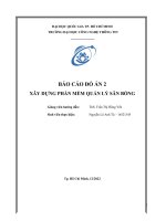 Báo cáo đồ án 2 xây dựng phần mềm quản lý sân bóng