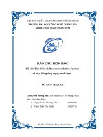 Tìm hiểu về recommendation system và xây dựng ứng dụng minh họa