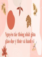 Nguyên tắc thống nhất giữa giáo dục ý thức và hành vi