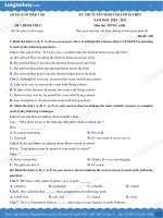 ĐỀ THI TUYỂN SINH VÀO LỚP 10 MÔN ANH VĂN