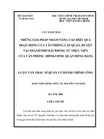 Những giải pháp nhằm nâng cao hiệu quả hoạt động của văn phòng cấp quận huyện tại thành phố hải phòng từ thực tiễn của văn phòng hđnd ubnd quận hồng bàng