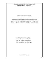 Skkn phương pháp tính nhanh số kiểu gen trong quần thể lưỡng bội và lệch bội