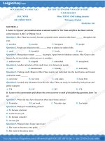 ĐỀ THI TUYỂN SINH VÀO LỚP 10 MÔN ANH VĂN